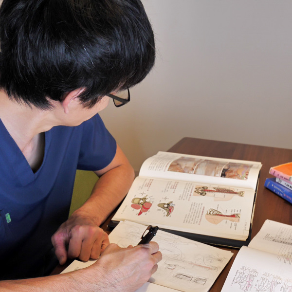 解剖図を描き、筋肉を深く学ぶ豊中整体Refresh院長